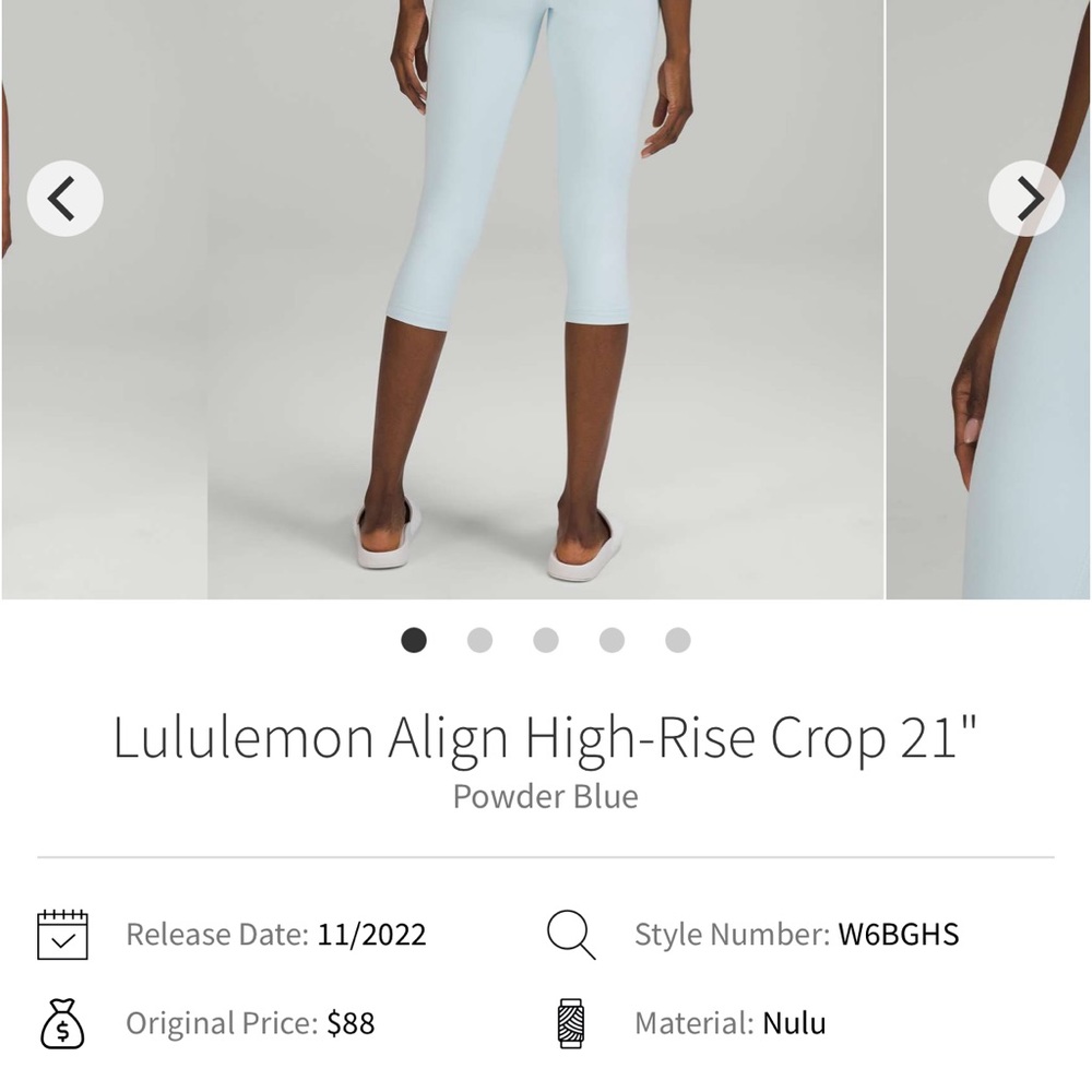 Lululemon Athletica Blue Leggings High-Rise Comfort